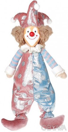 
М&apos;яка іграшка «Клоун Тіффані», рожевий з блакитним. Матеріал - тканина. Ро. . фото 1