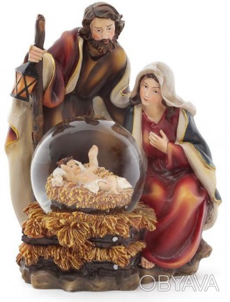 
Різдвяна композиція "Святе сімейство" з водяною кулею. Матеріал - полистоун (шт. . фото 1