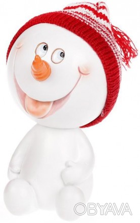 
Статуетка "Сніговик в рожевій шапці". Матеріал - полистоун (штучний камінь). Ро. . фото 1