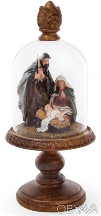 
Різдвяна статуетка (прикраса) "Вертеп" під скляним ковпаком. Статуетка виконана. . фото 1