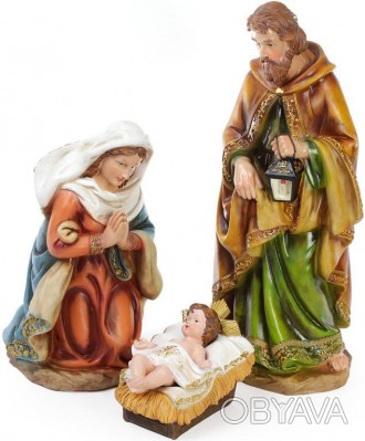 
Різдвяна прикраса "Вертеп". Набір 3 декоративні фігури з полистоуна (штучний ка. . фото 1