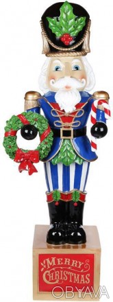 
Декоративна фігура "Лускунчик" Merry Christmas, синій. Матеріал - полістоун (шт. . фото 1