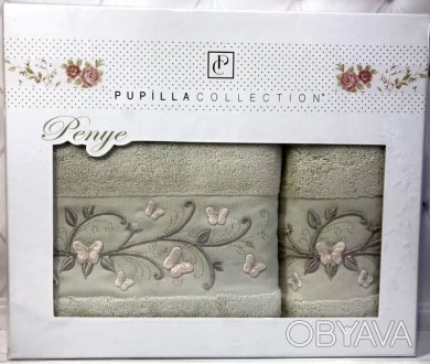 
Подарунковий набір рушників Pupilla Eva Pink Butterflies з 3D-вишивкою. У набор. . фото 1