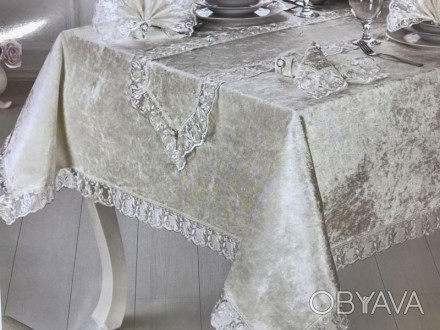 
Велюровий набір Gelin Home Zara Bej стане справжньою окрасою святкового столу. . . фото 1