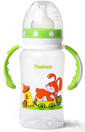 
Пляшка для годування малюків Fissman Babies "Зайчик на колесах" абсолютно нешкі. . фото 1