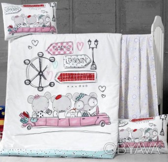 
Комплект дитячої постільної білизни Vicoria «Car Jounary» в ліжечко для новонар. . фото 1