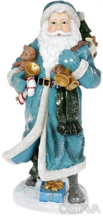 
Фігура "Санта з дзвіночками", графіт зі сріблом. Матеріал - полістоун (штучний . . фото 1