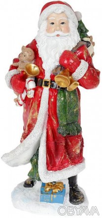 
Фігура "Санта з дзвіночками", золото. Матеріал - полістоун (штучний камінь). Ро. . фото 1