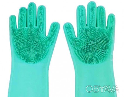 Описание Перчаток с щеткой для уборки и мытья посуды Kitchen Gloves 5511
Перчатк. . фото 1