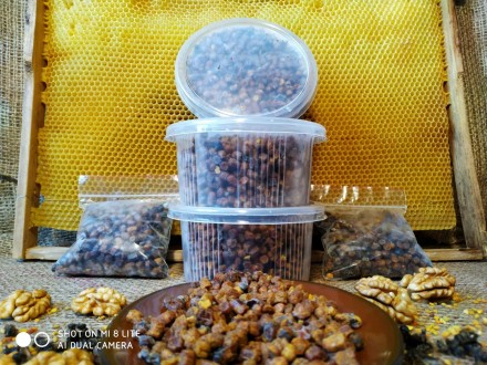 Перга- это цветочная пыльца, собранная пчелами, утрамбованая ими в соты и залита. . фото 4