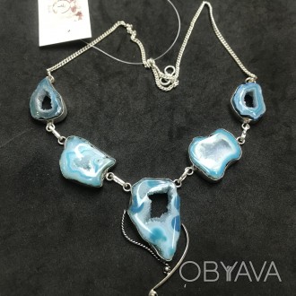 Предлагаем Вам купить необычное ожерелье с натуральным камнем агат (жеода агата). . фото 1