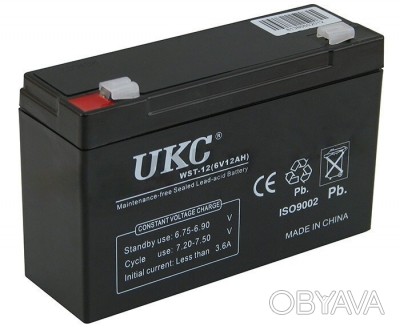 Описание Аккумулятора UKC Battery WST-12 6V 12A
Свинцово-кислотный аккумулятор U. . фото 1
