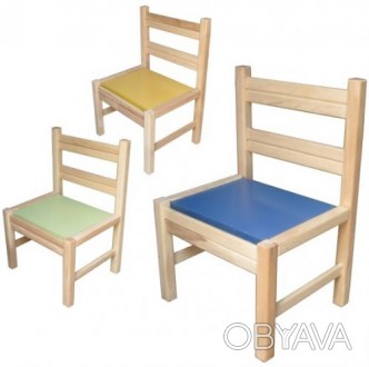 Удобный и прочный стул из дерева высотой 52 см. Подходит для детского сада или ш. . фото 1