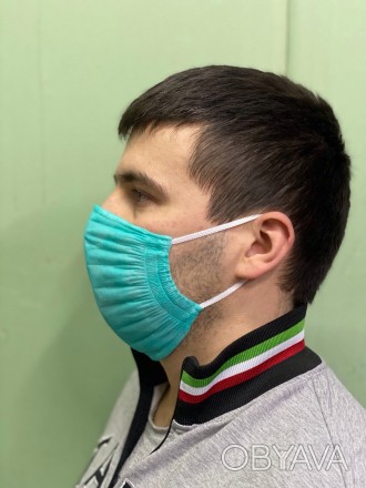 Захисна тришарова флізелінова маска для особи 10 шт / комплект.
Спеціальна медич. . фото 1