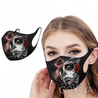 Багаторазова маска для обличчя з принтом черепа (скелета)
Опис:
Використовується. . фото 1