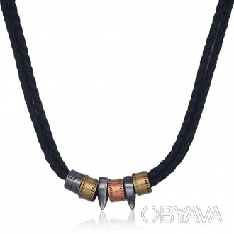 Мужское кожаное ожерелье с металлическими подвесками DLP99
Название бренда: Davi. . фото 1
