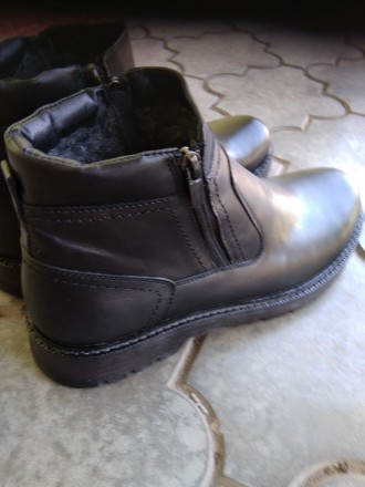 Практичні чоловічі черевики з високоякісної натуральної шкіри. Утеплювач -натура. . фото 7