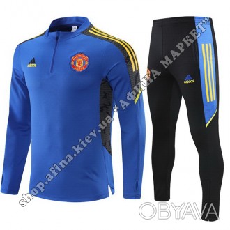 Купить футбольный костюм для мальчика Манчестер Юнайтед Adidas 2021-2022 Blue в . . фото 1