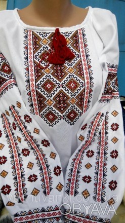 Тканина- натуральне домоткане полотно і натуральний льон,машинна вишивка хрестик. . фото 1