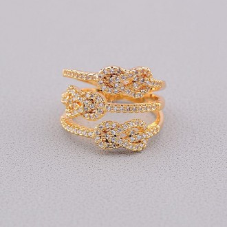 Кольцо на палец с фианитом XUPING (позолота 18к). Киев. фото 1