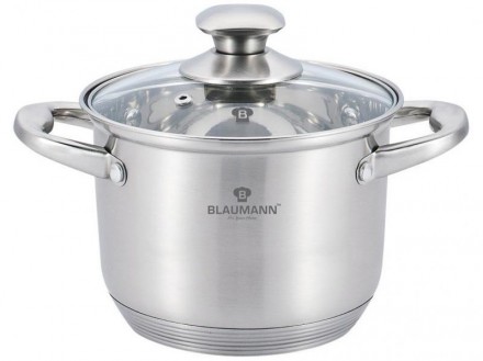 Каструля Blaumann Gourmet 4.3л Ø20х14.5см з нержавіючої сталі зі скляною кришкою. Київ. фото 1 Каструля Blaumann Gourmet 4.3л Ø20х14.5см з нержавіючої сталі зі скляною кришкою. Київ. фото 1