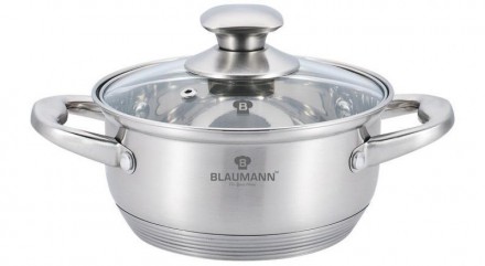 Каструля Blaumann Gourmet 2.75л Ø22х8см з нержавіючої сталі зі скляною кришкою. Київ. фото 1 Каструля Blaumann Gourmet 2.75л Ø22х8см з нержавіючої сталі зі скляною кришкою. Київ. фото 1