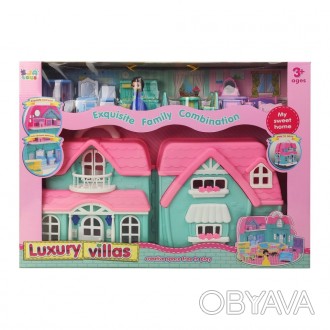 Ляльковий будинок з ляльками і меблями. Будиночок розкладний, виконаний з високо. . фото 1