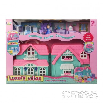Ляльковий будинок з ляльками і меблями. Будиночок розкладний, виконаний з високо. . фото 1