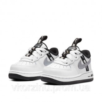 РАЗМЕРЫ В НАЛИЧИИ: [ 25 ] Кроссовки детские Nike Force 1 LV8 KSA черно-белые CT4. . фото 4