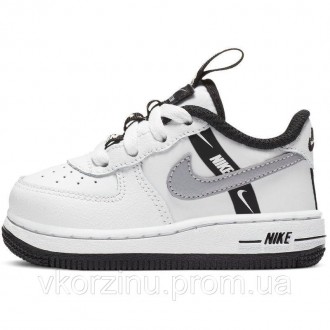 РАЗМЕРЫ В НАЛИЧИИ: [ 25 ] Кроссовки детские Nike Force 1 LV8 KSA черно-белые CT4. . фото 2