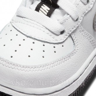 РАЗМЕРЫ В НАЛИЧИИ: [ 25 ] Кроссовки детские Nike Force 1 LV8 KSA черно-белые CT4. . фото 8