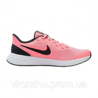 РАЗМЕРЫ В НАЛИЧИИ: [ 40 ] Кроссовки подростковые Nike REVOLUTION 5 (GS) розово-ч. . фото 3
