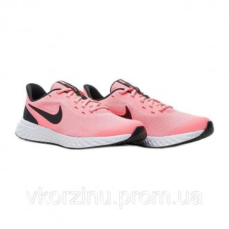 РАЗМЕРЫ В НАЛИЧИИ: [ 40 ] Кроссовки подростковые Nike REVOLUTION 5 (GS) розово-ч. . фото 5