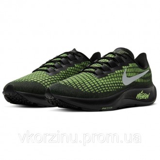 РАЗМЕРЫ В НАЛИЧИИ: [ 39 ] Кроссовки Nike AIR ZOOM PEGASUS 37 черно-зеленые DH426. . фото 4