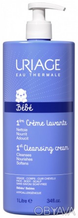 Детский очищающий крем для купания  Uriage Baby 1st Cleansing Cream 1L - это неж. . фото 1