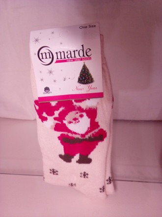 Носки Новогодние MARDE с рисунком Деда Мороза.
Производства Турция. Состав : 80%. . фото 3