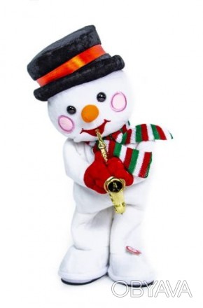 Музыкальная игрушка "Снеговик-саксофонист". Играет на инструменте и забавно танц. . фото 1