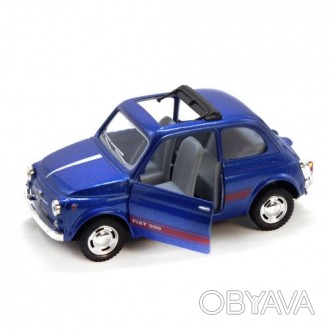 Машинка KINSMART "Fiat 500". Металлическая, инерционная, резиновые колеса, откры. . фото 1