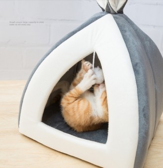
Лежанка домик со съемной подушкой и мячиком для кота, собаки "Ушки"
Особенности. . фото 7