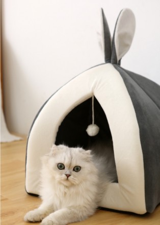 
Лежанка домик со съемной подушкой и мячиком для кота, собаки "Ушки"
Особенности. . фото 3