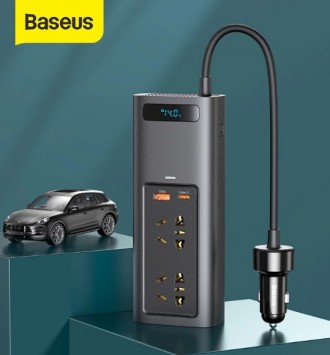 преобразователь напряжения АЗУ авто зарядное Инвертор Baseus In-car Inverter USB. . фото 12
