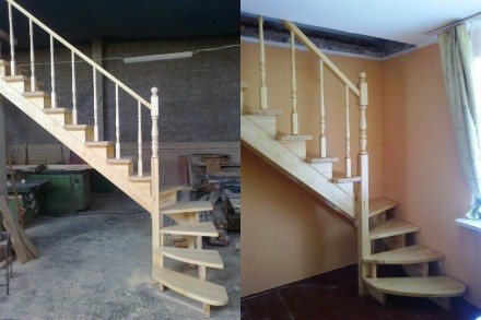 Изготавливаем лестницы из березы, бука, ясеня и на металлокаркасе собранные на п. . фото 4