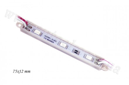 Світлодіодний модуль 12V 3 SMD 5050 (75mm*12mm) червоний. Харків. фото 1 Світлодіодний модуль 12V 3 SMD 5050 (75mm*12mm) червоний. Харків. фото 1