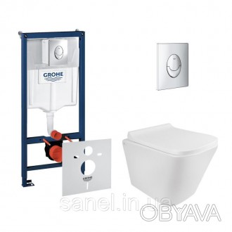 Набор инсталляция 4 в 1 Grohe Rapid SL 38721001 + унитаз с сиденьем Qtap Tern QT. . фото 1