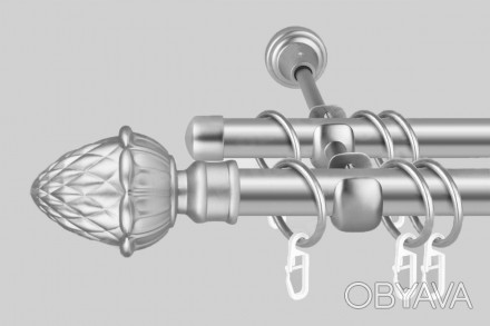 Карниз для штор двойной металлический (кованный) в комплекте.
Диаметр карниза: 2. . фото 1
