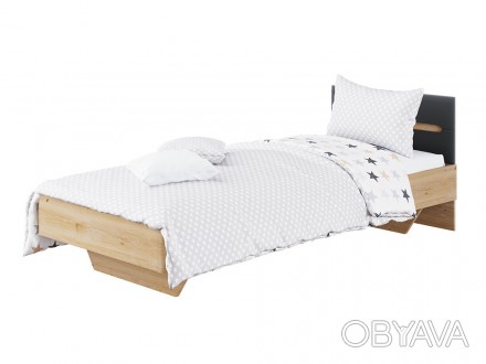 Кровать односпальная Бьянко 90х200 графитЭлемент модульной системы БьянкаВысота:. . фото 1