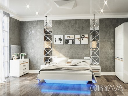 Спальный гарнитур БьянкоВ комплект входит:Двуспальная кровать 160х200 (цена без . . фото 1