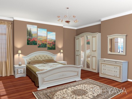 Спальня Ніколь патина 4ДМатеріал:Колір фасаду - МДФ біле дерево патинаКолір корп. . фото 1