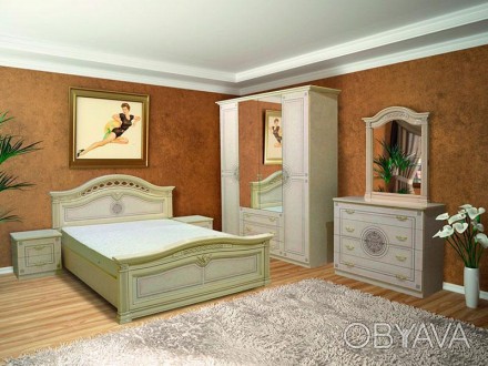 Спальня Діана 4ДХарактеристики:Матеріал: ДСПКолір корпусу: ДСП (піно)Колір фасад. . фото 1