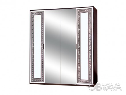Шкаф Бася новая (Олимпия) 4Д3Шестидверный гардеробный шкаф с местом для верхней . . фото 1